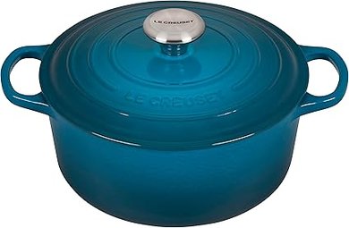 Le Creuset Signature 24cm Round Cocotte, 4.2L, Deep Teal