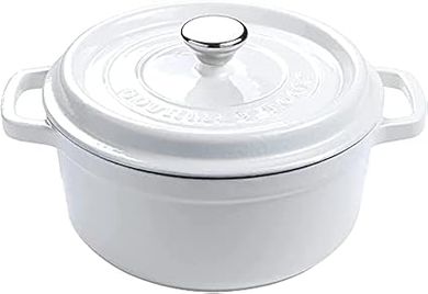 Cocotte en fonte émaillée Gourmet Tools (22 cm, blanc)
