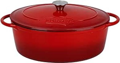 Cocotte ovale émaillée rouge 9L (Menastyl)
