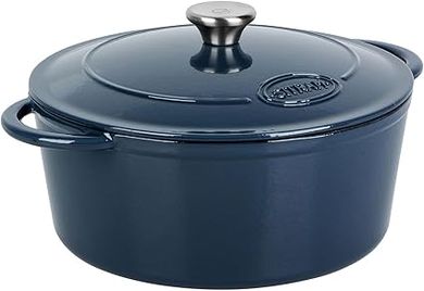 Cocotte émaillée Sitram 7 litres, bleue, induction, 6-8 personnes
