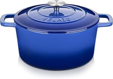 Cocotte Fonte Émaillée Bleue 5L (Antiadhésive, Induction)
