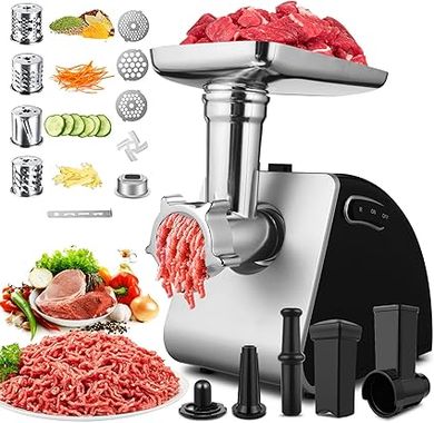 Coocheer Robot Cuisine 3-en-1: Hachoir Viande/Légumes 2000W
