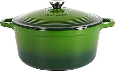 Cocotte Verte Émaillée 6L: Faitout Résistant, Induction/Gaz/Four
