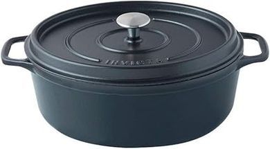 Invicta 33cm Black Enameled Oval Cocotte
