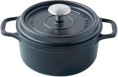 Invicta 32cm Matte Black Enameled Cast Iron Round Cocotte
