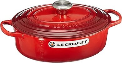 Cocotte ovale Le Creuset Signature, 27 cm, 3,4 l, cerise.
