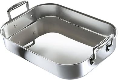 Le Creuset Plat à Rôtir, 35 x 25 x 7 cm, Inox 3-ply, Rectangulaire, Poignées d