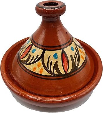 Grand Tajine en terre cuite peinte main, XL 35cm
