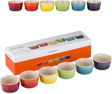 Le Creuset Rainbow Ramekins: 6 x 120ml Ceramic Dishes
