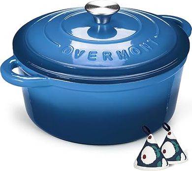 Overmont 26cm Enameled Cast Iron Dutch Oven with Lid
