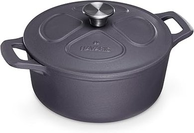 Cocotte en fonte émaillée 24 cm, 3,5 L, induction, antiadhésive