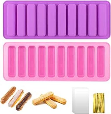 MisFun 2 Pièce Moule Barre de Céréales, Moule Financier Silicone, Moules Rectangulaires en Silicone, Moule Silicone Patisserie, pour Pain, Gâteau, Barre de Chocolat, Biscuits, Glaçons