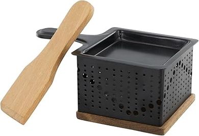 Raclette Individuelle KC2487:  Acacia Wood & Metal, Black Bamboo
