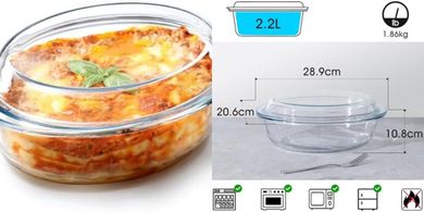 Nutriups Gratin: Plat Verre 2,2L (2 pers., micro-ondes, four)
