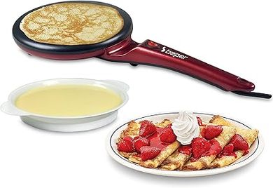 Crêpière électrique Beper BT.710Y : 800W, antiadhésive, rouge.
