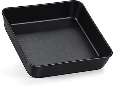 Herogo Lot de 2 plats à gratin carrés en acier inoxydable - 21 x 21 x 5 cm - Moule à brownie pour gâteaux, brownies, lasagnes, sains et durables - Passe au lave-vaisselle