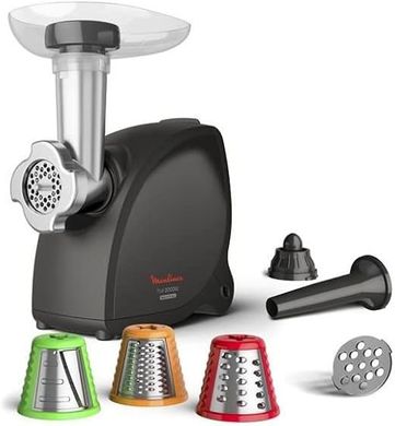 Moulinex Power Mincer: 2000W, 2.3kg/min, versatile, durable.
