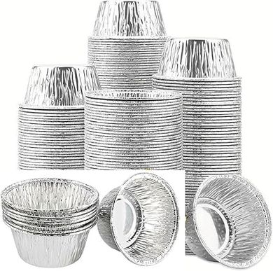 Ramequin en Aluminium De Haute Qualité Recyclable x100pcs - Moule À Tartelette Jetable Et Réutilisable 150ml, Résistant À La Chaleur - Idéal Pour La Pâtisserie, Facile À Nettoyer