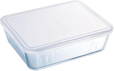 Plat Pyrex rectangulaire 0.8L avec couvercle
