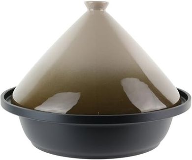 Tajine Induction Inox Taupe 30cm, compatible with induction and vitro-ceramic cooktops.
