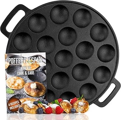 Crêpière et poêle à pancakes en fonte, 19 mini-crêpes.