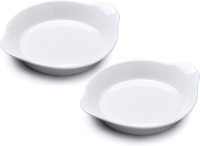 WM Bartleet & Sons 1750 TSET146 Lot de 2 Gratins Ronds Traditionnels Porcelaine Plat de Cuisson et Cuisson 15cm - Blanc