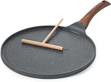 Crêpière Sensarte 30cm : granit antiadhésif, induction, confort.
