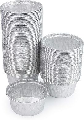 Miamex Lot de 100 Godets/Moules de Cuisson en Aluminium individuel pour Cupcakes, Crèmes aux œufs, Muffins, Tartelettes - 150 ml