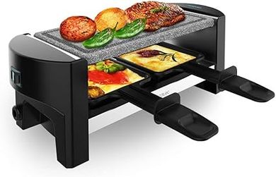 Raclette Grill Cecotec Pocket 3200 : 2 personnes, pierre antiadhésive.
